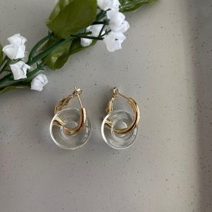 Lear Acrylic Dangle Hoop Earrings